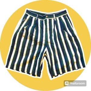 Tommy Hilfiger vintage long Bermuda shorts striped preppy 30 28in high rise golf